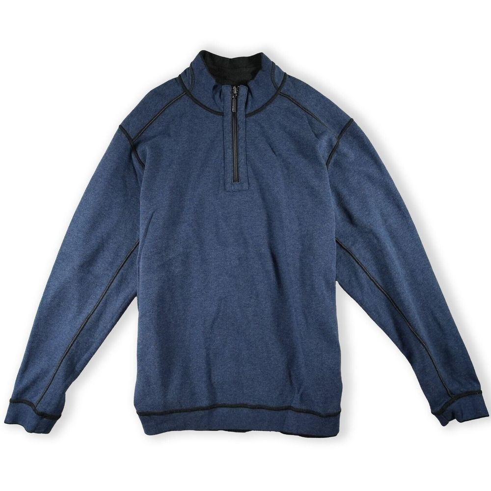 Tommy Bahama Men's Flipshore Half-Zip Reversible Sweatshirt Blue size XL
